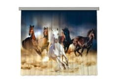 AG Design Energicky běžící koně, záclony , 180 x 160 cm, 2 díly, FCS XL 4824