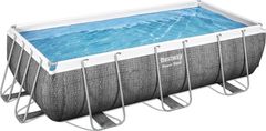 Bestway  Nadzemní bazén obdélníkový Power Steel, kartušová filtrace, schůdky, 4,04m x 2,01m x 1m