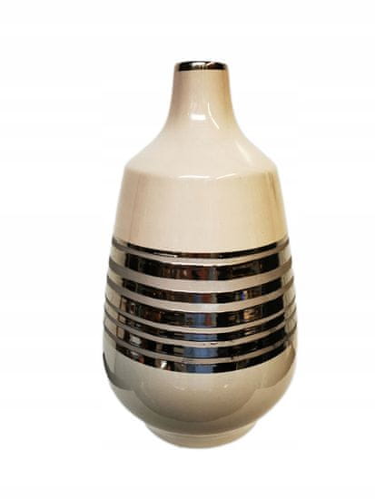 Ewax Dekorativní keramická váza béžovo-šedá 32 cm