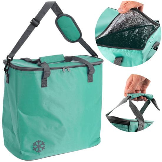 Cool Chladicí taška Termotaška Termoizolační Taška na plážový piknik 24 L Zelená