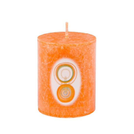 AROMKA Přírodní vonná svíčka čakrová Vůně: Křížová čakra - Sladký pomeranč