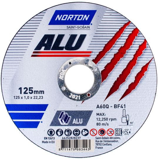 Norton Štít pro hliník 125x1,0 ALU 66252828237