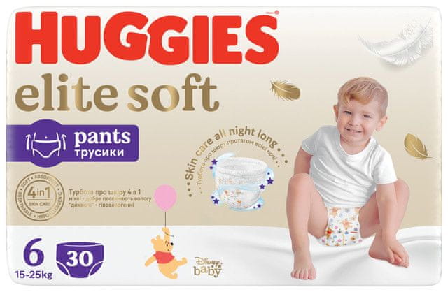 Levně Huggies Elite Soft PANTS č. 6 - 30 ks