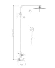 RAV-SLEZÁK Vodovodní baterie sprchová Colorado s hlavovou a ruční sprchou CO182.5/6 Chromová č. 2 100 mm