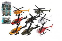 Teddies Vrtulník/Helikoptéra kov/plast 10cm mix barev
