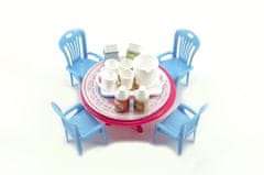 KN Stůl a židle s doplňky - modrá