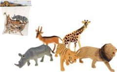 Teddies  Zvířata safari plast 11-15cm 5ks v sáčku