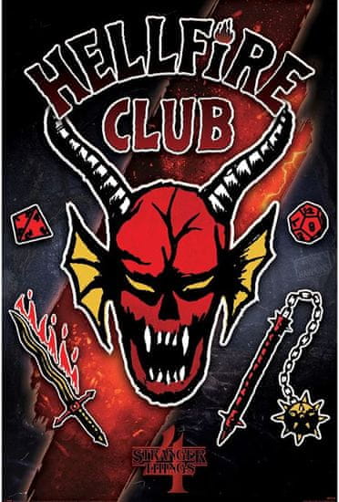 CurePink Plakát Netflix|Stranger Things: Emblém klubu Hellfire (61 x 91,5 cm)