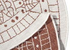 NORTHRUGS Kusový koberec Twin-Wendeteppiche 103102 creme terra kruh – na ven i na doma 140x140 (průměr) kruh