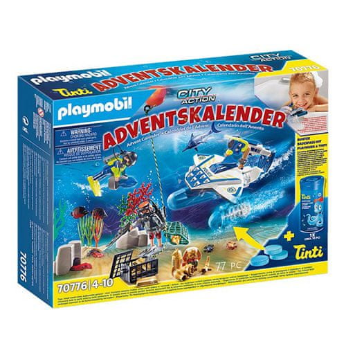 Playmobil Adventní kalendář , Policejní potápěči | 77 dílků | 70776
