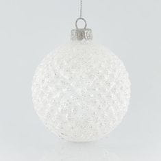 Eurolamp SA Vánoční ozdoby Transparentní skleněný míč, 8 cm, SET 4 ks