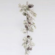 Eurolamp SA Vánoční dekorace Zasněžená větev se šiškami, 153 cm, 1 ks