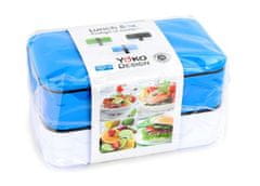 Yoko Design Box na jídlo Yoko Design dvoupatrový modrý 1200 ml