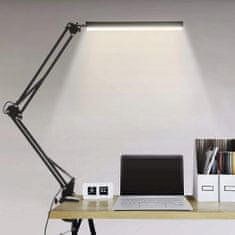 Northix Flexibilní stolní lampa se svorkou a nohou - USB 