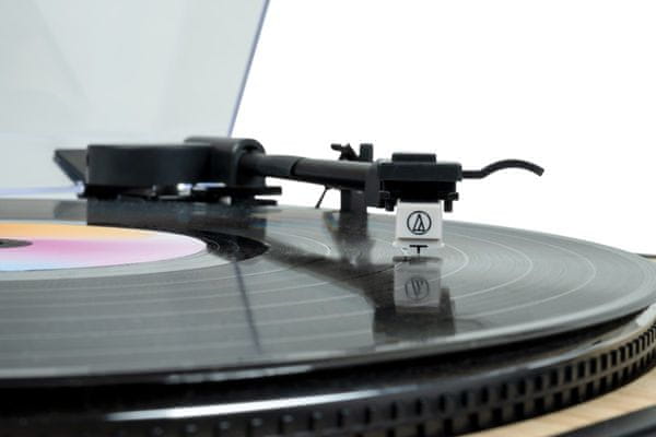 moderní gramofon project thomson TT300 plně automatický audio technica přenoska předzesilovač rca talíř