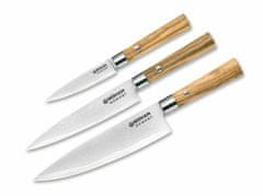 Böker Manufaktur Damas sada kuchyňských nožů 3 ks 130440SET