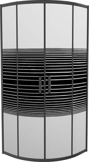 Mexen Rio sprchový kout čtvrtkruh 90 x 90, pruhy, černá (863-090-090-70-20)