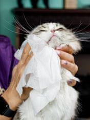 Japan Premium Šamponové ručníky pro expresní koupání bez vody s prevencí kožní alergie. Pro kočky. 25 ks