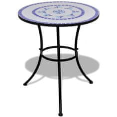 Petromila Bistro stolek modrý a bílý 60 cm mozaika