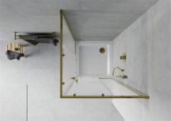 Mexen Rio sprchový kout čtverec 90x90, dekor, zlatá + bílá vanička se sifonem (860-090-090-50-30-4010G)