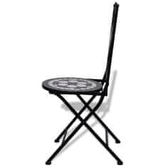 Petromila Skládací bistro židle 2 ks keramické černé a bílé