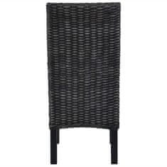 Vidaxl Jídelní židle 4 ks černé ratan kubu a mangovníkové dřevo