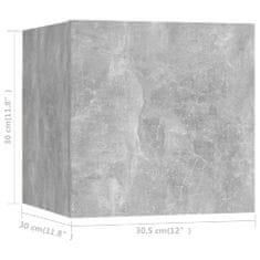 Vidaxl Nástěnná TV skříňka betonově šedá 30,5 x 30 x 30 cm