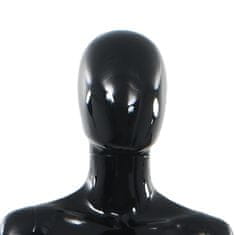 Greatstore Dámská figurína celá postava základna sklo lesklá černá 175 cm