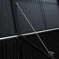 Vidaxl Dvojitý přístřešek na popelnice ratanový černý 148x80x111 cm