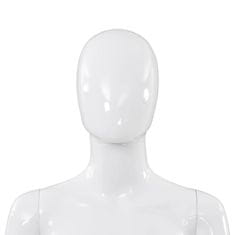 Greatstore Dámská figurína celá postava základna ze skla lesklá bílá 175cm