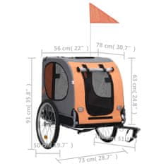 Petromila Vozík za kolo pro psa oranžový a šedý