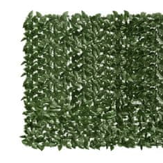 Vidaxl Balkonová zástěna s tmavě zelenými listy 300 x 150 cm