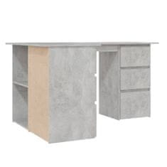 shumee Rohový psací stůl betonově šedý 145 x 100 x 76 cm dřevotříska