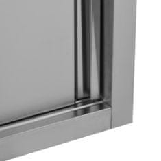 Vidaxl Nástěnná kuchyňská skříň s posuvnými dveřmi 90x40x50 cm nerez