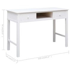 Greatstore Psací stůl bílý 110 x 45 x 76 cm dřevo