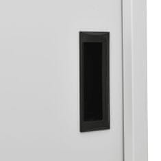 Greatstore Kancelářská skříň posuvné dveře světle šedá 90x40x180 cm ocel