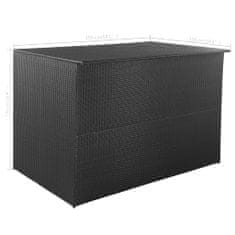 Greatstore Zahradní úložný box černý 150 x 100 x 100 cm polyratan