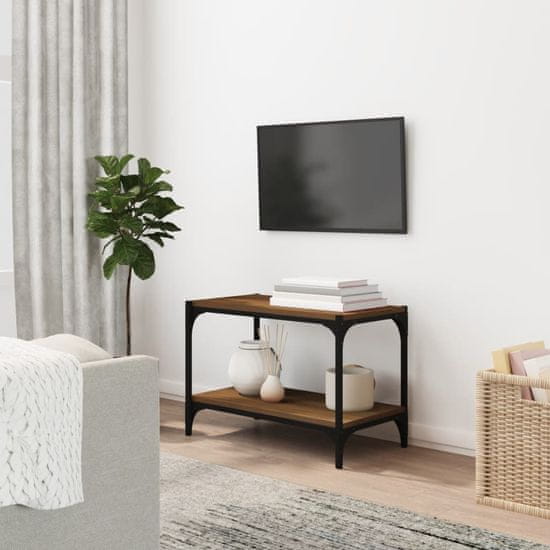 shumee TV skříňka hnědý dub 60 x 33 x 41 cm kompozitní dřevo a ocel