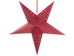 Beliani Sada 2 závěsných třpytivých hvězd s LED 45 cm červené MOTTI
