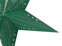 Beliani Sada 2 závěsných třpytivých hvězd s LED 60 cm zelené MOTTI