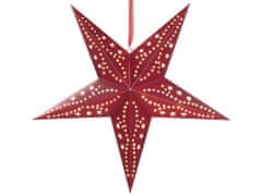 Beliani Sada 2 závěsných třpytivých hvězd s LED 45 cm červené MOTTI