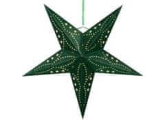 Beliani Sada 2 závěsných třpytivých hvězd s LED 60 cm zelené MOTTI
