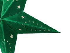 Beliani Sada 2 závěsných sametových hvězd s LED 45 cm zelené MOTTI