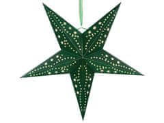Beliani Sada 2 závěsných třpytivých hvězd s LED 45 cm zelené MOTTI