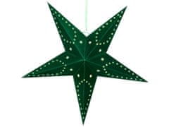 Beliani Sada 2 závěsných sametových hvězd s LED 60 cm zelené MOTTI