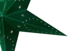 Beliani Sada 2 závěsných sametových hvězd s LED 60 cm zelené MOTTI