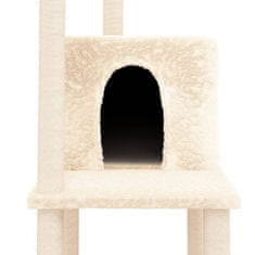 shumee Škrabadlo pro kočky se sisalovými sloupky krémové 144,5 cm
