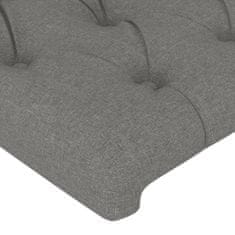 Greatstore Čelo postele s LED tmavě šedé 80 x 7 x 78/88 cm textil