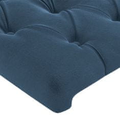 Greatstore Čelo postele s LED tmavě modré 80 x 7 x 78/88 cm samet