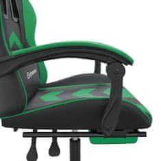 Vidaxl Herní židle s podnožkou černá a zelená umělá kůže